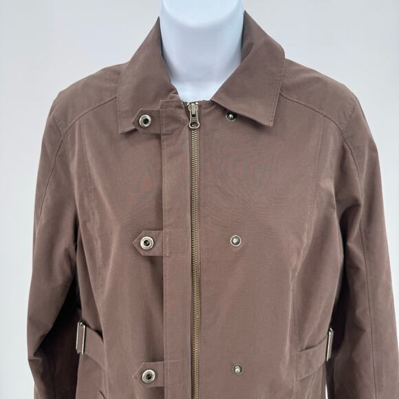Columbia Brown Full Zip Jacket Coat Womens XS Snap Front Mid Length Regular Fit - Picture 7 of 12